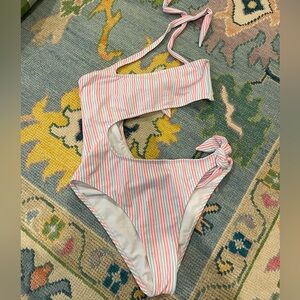 Lovers + Friends Seersucker Monokini